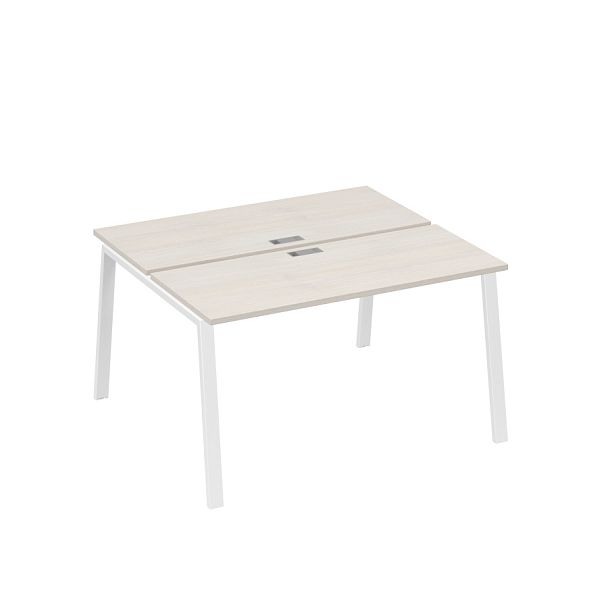 Станция 2х140 с опорами TRE офисная A4 А4 Б3 171  БП дуб / металлокаркас белый - Вид 1