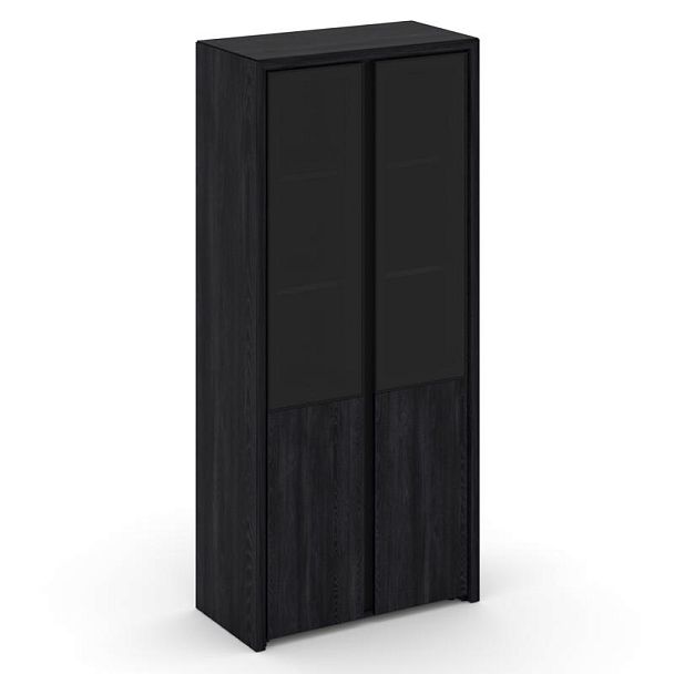 Корнер Шкаф высокий широкий COR.ST-1.2RG Каштан Тоскана/Черный/Серый Черная Рама/Металл Черный Гладк - Вид 1