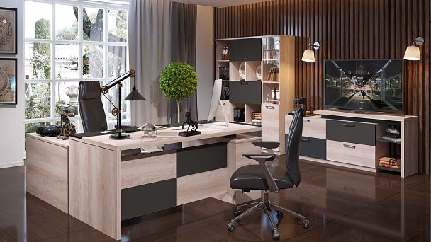 Стол руководителя правый Fort 180x90x79 дуб каньон - Вид 4