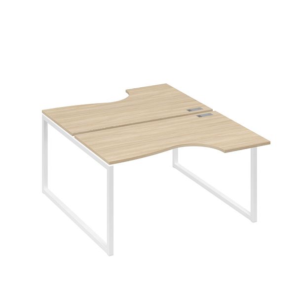 Рабочая станция каркас QUATTRO (2х140) столы Классика A4 А4 Б4 184 БП дуб скандинавский / металлокаркас белый - Вид 1