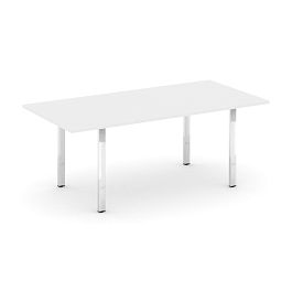 Style Project Direct Lux Стол переговорный M-SN-6P.SPRG-198.3 Белый/Нержавеющая Сталь/Хром 1980*980*25 - Фото предпросмотра