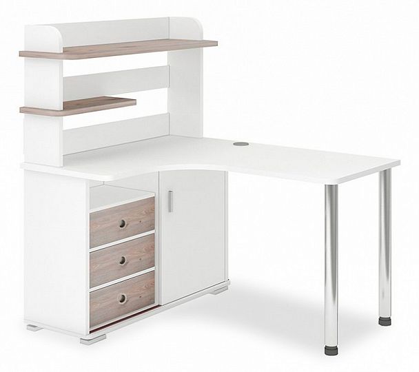 Стол компьютерный Домино СР-145М Белый/Нельсон левый - Вид 1