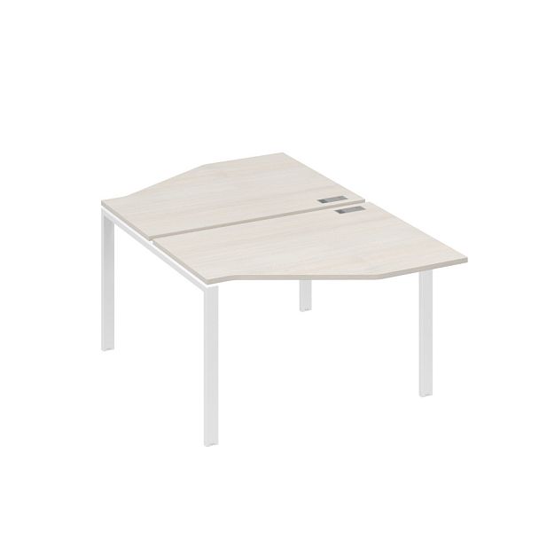 Рабочая станция опоры UNO со столами Техно (2х120) A4 А4 Б1 186 БП дуб / металлокаркас белый - Вид 1