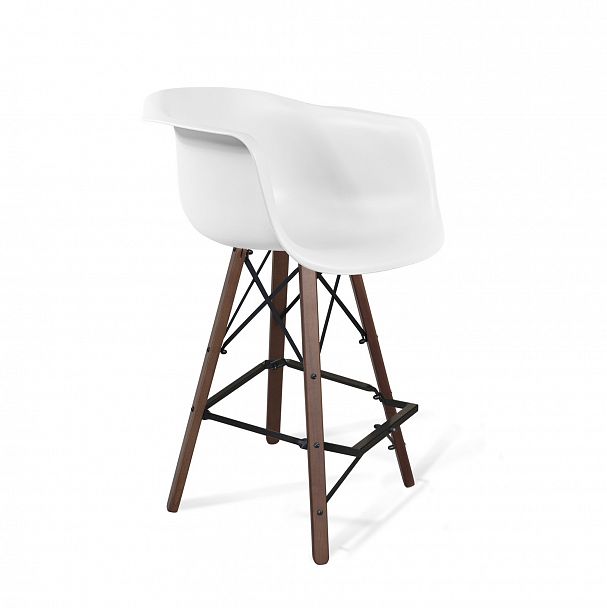 Стул барный Sheffilton SHT-ST31/S80 белый с подлокотниками белый/темный орех/черный муар - Вид 2