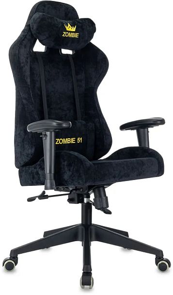 Кресло игровое Zombie 51 черный Light-20 крестов. пластик - Вид 1