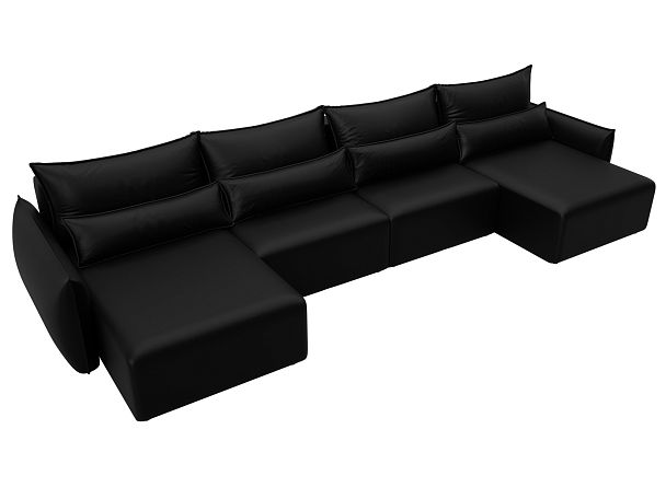 Диван П-образный Лига-051 НПБ Лонг Экокожа черный - Вид 6
