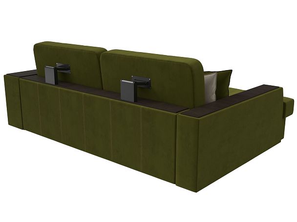 Угловой диван Брюссель левый (полностью микровельвет зеленый) - Вид 6
