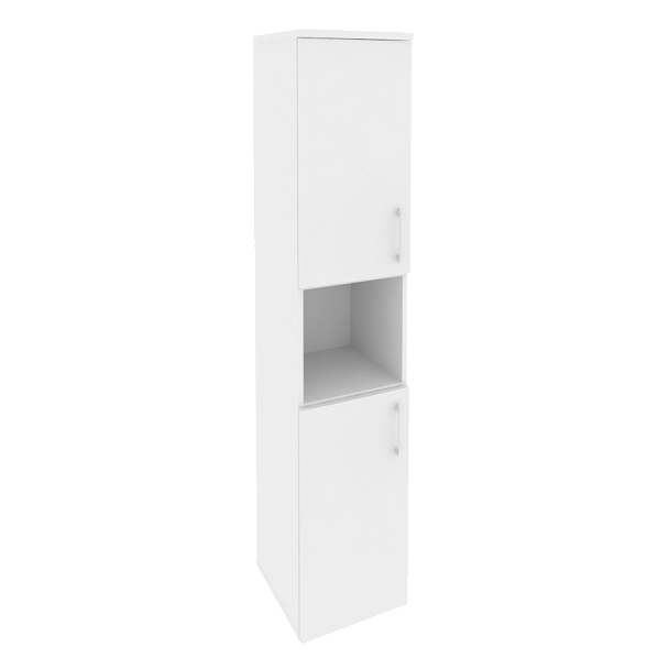 Onix Шкаф высокий узкий левый O.SU-1.5 (L) Белый бриллиант 400*420*1977 - Вид 1