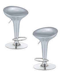 Набор 2 шт Стул барный DOBRIN BOMBA (серебряный металлик) - Фото предпросмотра