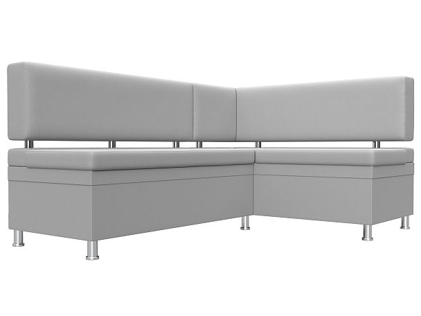 Кухонный уголок Стайл правый (полностью экокожа белая) - Вид 3