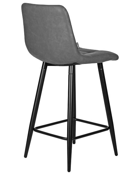Стул полубарный DOBRIN OLIVIA (черные матовые ножки, серая антрацитовая винтажная экокожа (RU-08)) - Вид 4