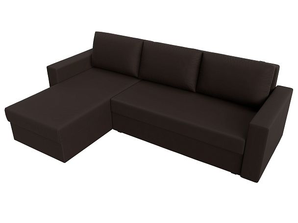 Угловой диван Траумберг Лайт левый (полностью экокожа коричневая) - Вид 5