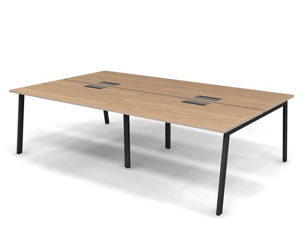 MATRIX 121S403-A Бенч прямой, пров. Merida (А-опоры) 2760х1590х775 Швейц-й вяз/Темно-серый - Вид 1