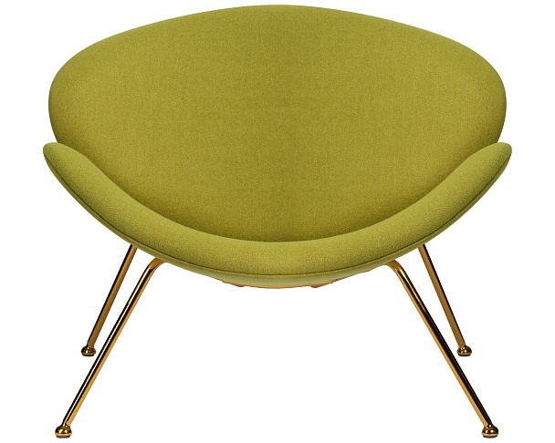 Кресло дизайнерское DOBRIN EMILY (светло-зеленая ткань AF3, золотое основание) - Вид 6