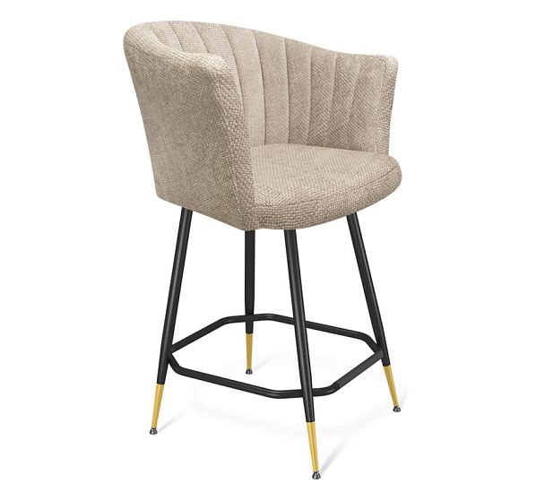 Стул полубарный SHT-ST42-1/S148-1 милк/черный муар/золото - Вид 1