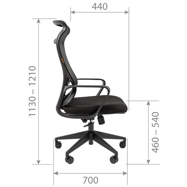 Офисное кресло CHAIRMAN CH577, ткань/сетка, черный - Вид 5