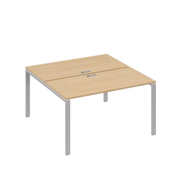Рабочая станция на металлокаркасе UNO (2х140) A4 А4 Б1 174 БП натуральный дуб / металлокаркас серый - Вид 1