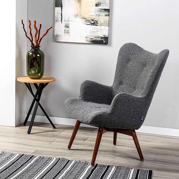 Кресло Хайбэк темно-серый/т.орех - Вид 8