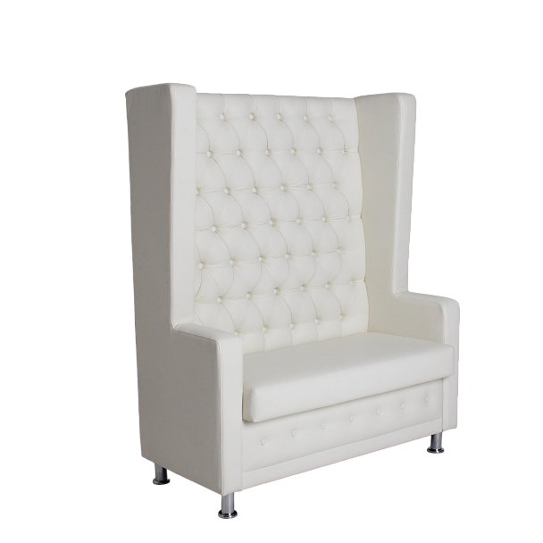 Диван Хонер, экокожа Cometa white, ножки металл хром - Вид 2