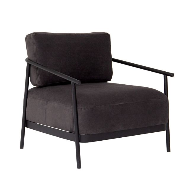 Кресло лофт Tоко, велюр Teddy 020, каркас черный муар - Вид 1