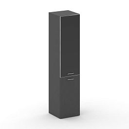 Fresco Шкаф узкий высокий правый FRU.SU-101 (R) black Базальт UM/Лакобель Черный/Хром 450*460*2000 - Фото предпросмотра