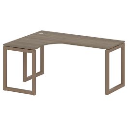 Metal System Quattro Стол криволинейный левый на О-образном м/к 50БО.СА-4 (L) Вяз/Мокко металл 1600*1200*750 - Фото предпросмотра