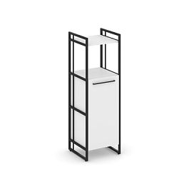 Rift Шкаф 3 ниши узкий RF.SU-32 (L) Белый Бриллиант/Металл Черный 420*396*1286 - Фото предпросмотра