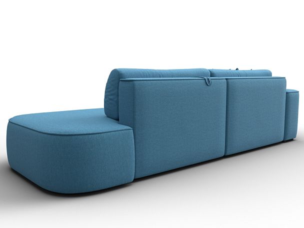 Диван угловой Лига-065 БП угол левый Рогожка голубой - Вид 5