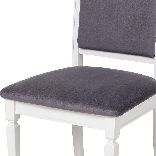 Стул деревянный с мягким сиденьем Бармс Белая эмаль/Серый велюр - Вид 11