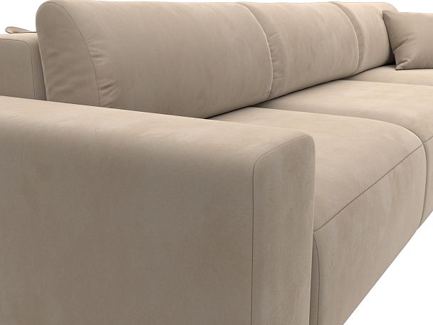 Диван угловой Лига-036 Классик Лонг правый угол Велюр бежевый - Вид 4