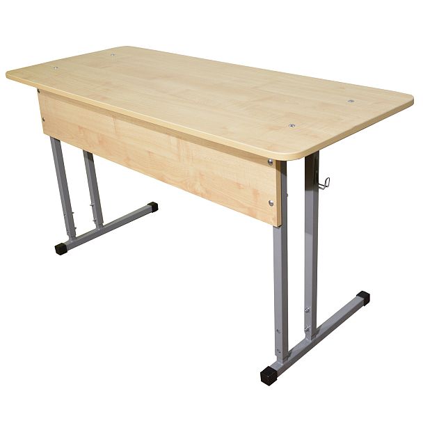 Стол-парта Умник, 2-местный, регулируемый, 1200х500х640-760 мм, серый каркас, ЛДСП клён, гр.4-6 - Вид 3