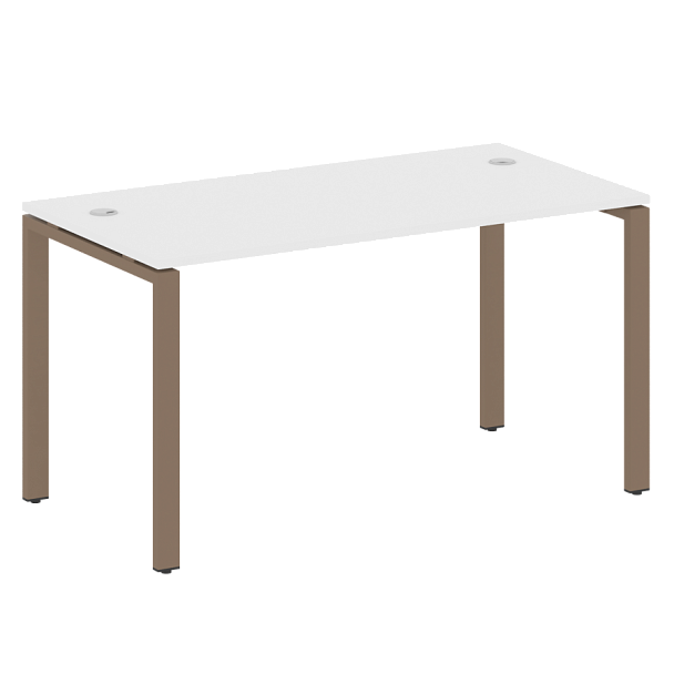 Metal System Стол письменный на П-образном м/к БП.СП-3 Белый/Мокко металл 1400*720*750 - Вид 1