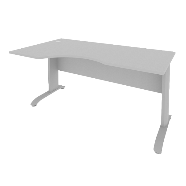 Riva Metal-L Стол криволинейный левый ПЛ.СА-1 (L) Серый/Тёмно-серый металл 1600*900*750 - Вид 1