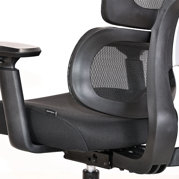 Кресло BRABIX PREMIUM "Veyron ER-703", адаптивный механизм, регулируемый подголовник, сетка/ткань, черное, 532966 - Вид 12