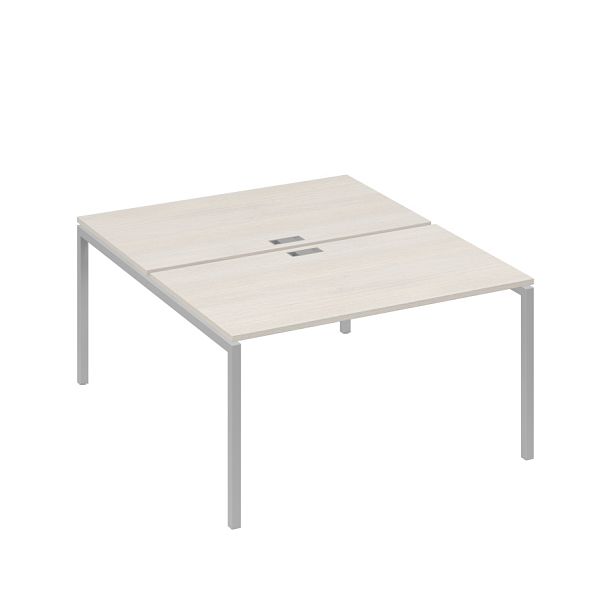 Рабочая станция 2х140 с металлокаркасом DUE A4 А4 Б2 177 БП дуб / металлокаркас серый - Вид 1