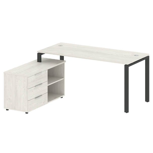 Metal System Р. ст. с тумбой на П-образном м/к БП.РС-СТС-2.4 (L) Дуб наварра/Антрацит металл 1700*1520*750 - Вид 1