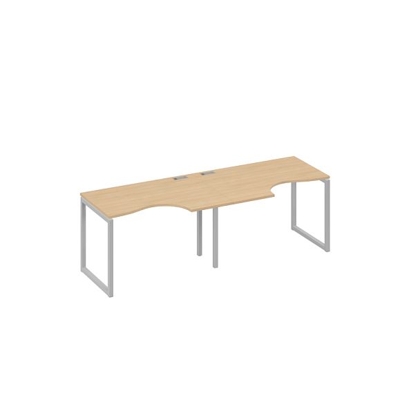 Рабочая станция столы Классика каркас QUATTRO (2х120) A4 А4 Б4 041-2 БП натуральный дуб / металлокаркас серый - Вид 1