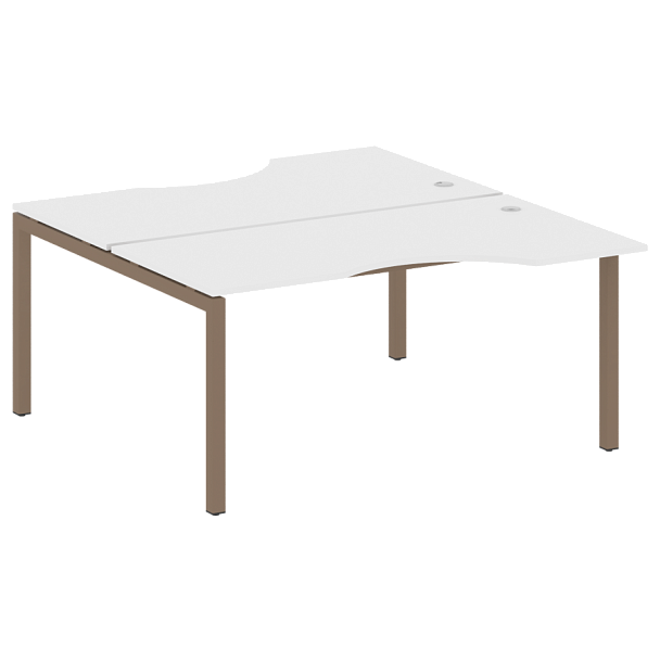 Metal System Quattro Р. ст. криволинейная на П-образном м/к 50БП.РАС-СА-2.1 Белый/Мокко металл 1600*1835*750 - Вид 1