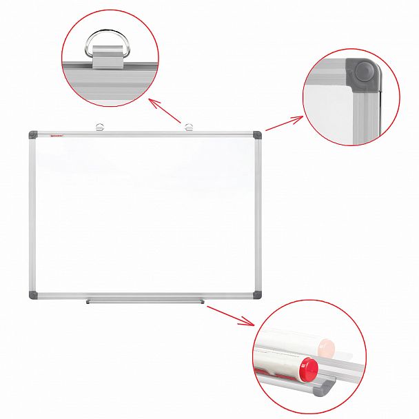 Доска магнитно-маркерная 45х60 см, алюминиевая рамка, BRAUBERG "Extra", 237553 - Вид 4