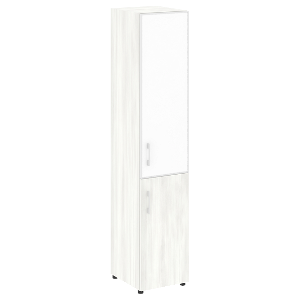 Yalta Шкаф узкий LT.SU-1.2 R (R) white Снежная патина/Стекло white 400*450*1987 - Вид 1