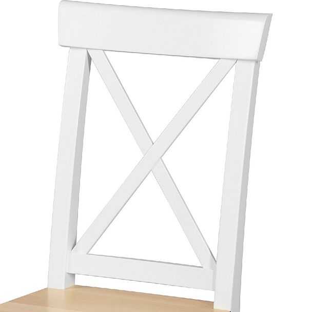 Комплект деревянных стульев с жестким сиденьем Бергольф Белый/Натуральный, 2 шт. - Вид 6