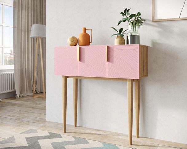 Консоль с тремя дверками Line LN15/GR1/pink - Вид 3