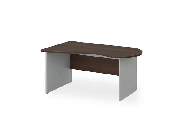 БЕРЛИН / BERLIN Стол асимметричный левый 1800х1200х740 Венге/Серый - Вид 1