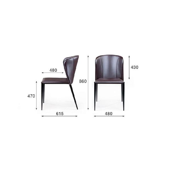 Стул Albert, кожа антрацит - Вид 11