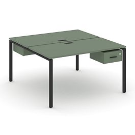 Concept Рабочая станция 2 сторонняя с подвесными тумбами на 2 места CN.DRS-109 B Кобо/Металл Черный 980*1480*750 - Фото предпросмотра