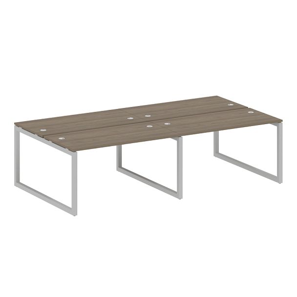 Metal System Quattro Р. ст. на 4 раб. места на О-образном м/к 50БО.СМ-4.3 Вяз/Серый металл 2800*1475*750 - Вид 1