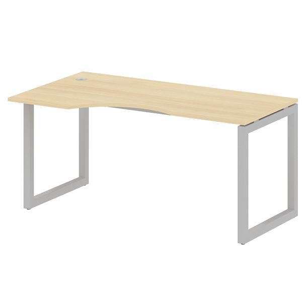 Metal System Quattro Стол криволинейный левый на О-образном м/к 50БО.СА-1 (L) Акация/Серый металл 1600*900*750 - Вид 1