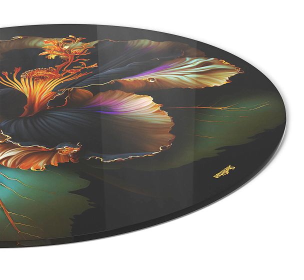 Столик журнальный Sheffilton SHT-S70/TT32 60 СТЕКЛО/МДФ темный орех/черный муар/ночной цветок - Вид 5