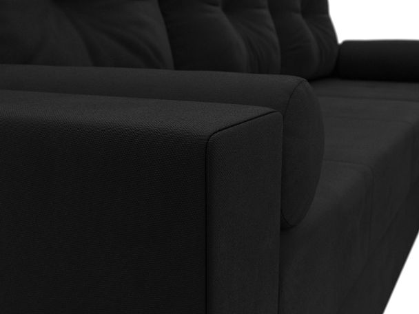 Диван угловой Верона Лайт угол правый (полностью вмикровельвет черный) - Вид 4
