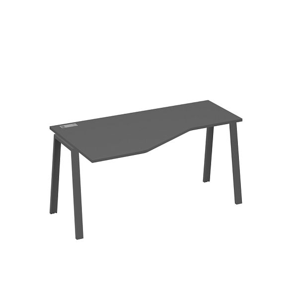 Стол эргономичный левый "Техно" на металлокаркасе TRE A4 А4 Б3 055 БП антрацит премиум / металлокаркас антрацит - Вид 1
